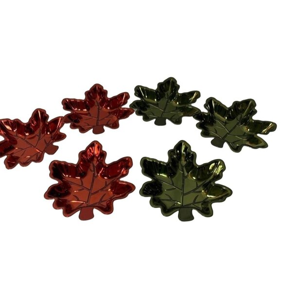 Autumn Leaf Snack Bowls Set of 6 Stackable Serving Bowls 8" Salsa Dish Nut Fall - Picture 2 of 11